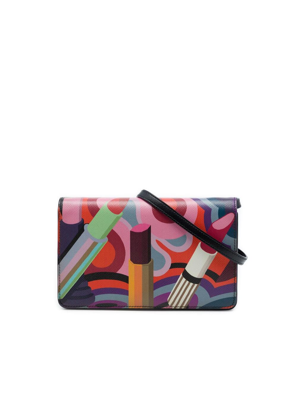 Prada Saffiano Lipstick Print Wallet On #350380P76B